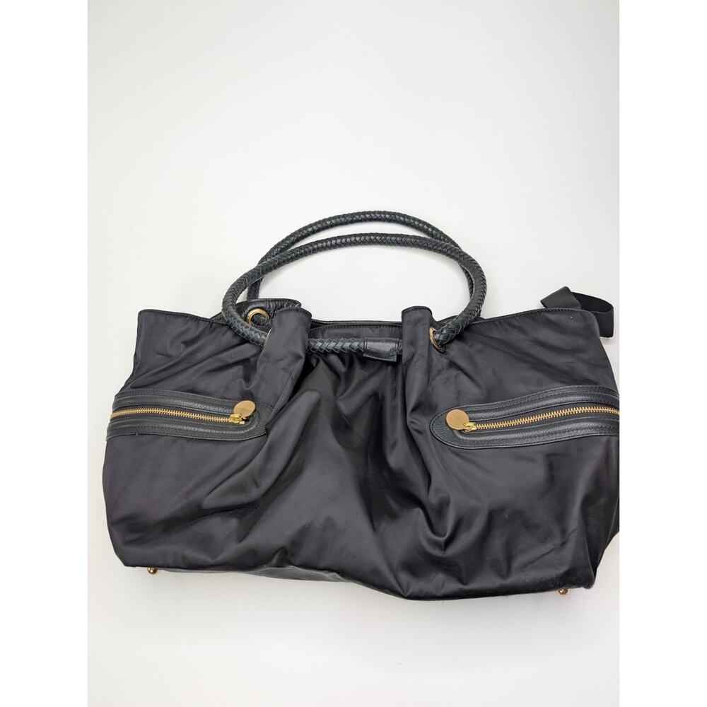 Rosie Pope Pregnant In Heals black Nylon pebbled leather diaper bag black